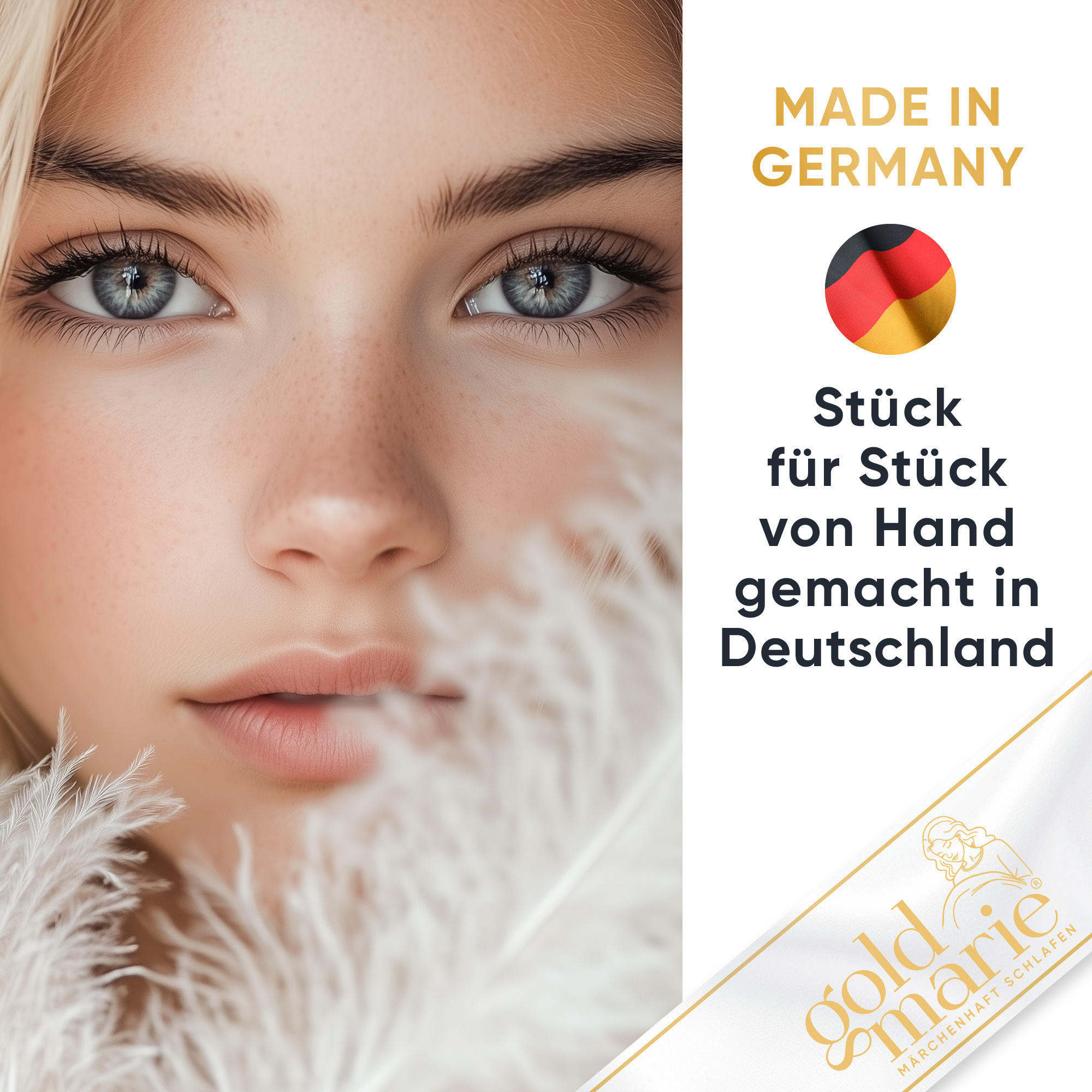 Thumbnail - Goldmarie  Daunenkopfkissen, Weiß, Textil, Füllung: Daunen, Federn, 80x80 cm, Schlaftextilien, Kopfkissen & Nackenkissen...