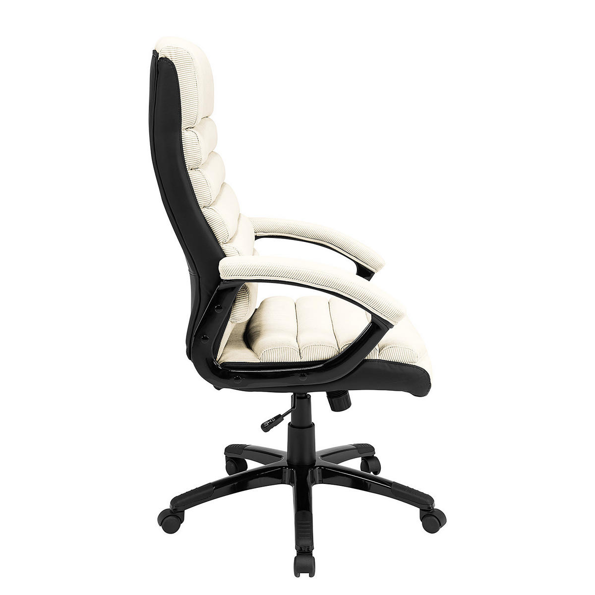 CHEFSESSEL - Creme/Schwarz, Kunststoff/Textil (67/125/72cm) - home24