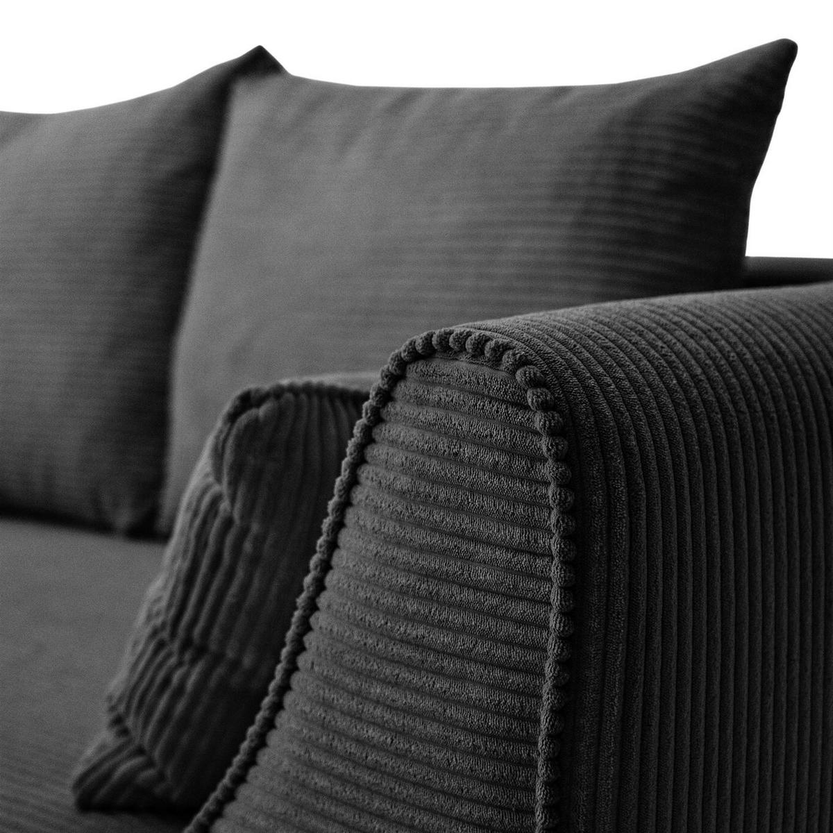SOFA ASPEN Zweisitzer mit Schlaffunktion, Anafi 19 - Graphitfarben, Textil (267/94/95cm) - Lookway