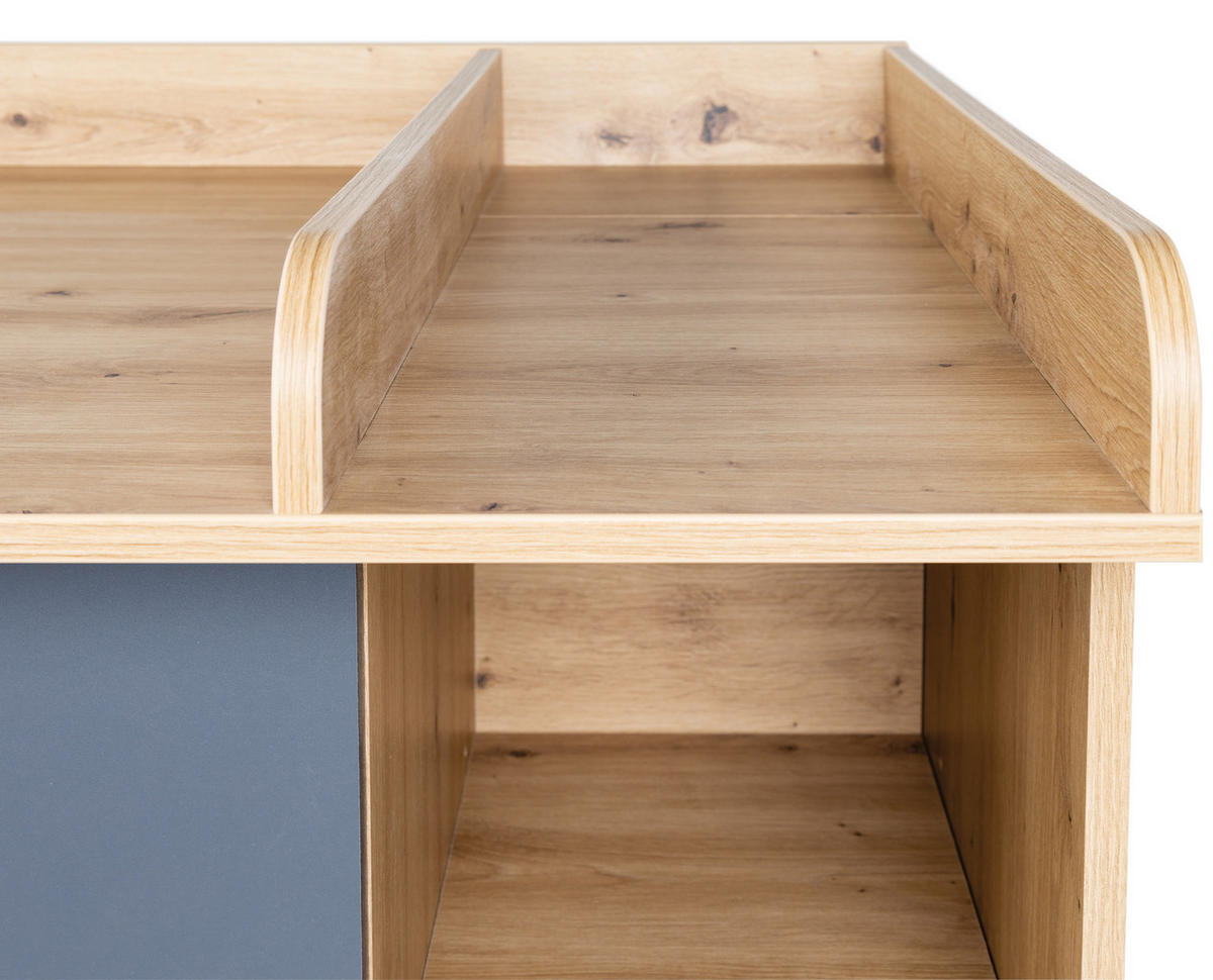WICKELKOMMODE Alessio 115/100/75 cm Anthrazit Artisan Oak - Anthrazit/Silberfarben, Holzwerkstoff/Kunststoff (115/100/75cm) - arthur berndt