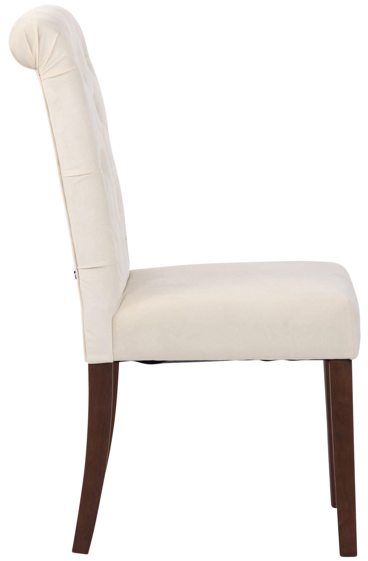 ESSZIMMERSTUHL Lisbon Samt, Gestell Kautschukholz Braun Creme - Naturfarben/Braun, Holz/Textil (45/98/63cm) - TPFLiving
