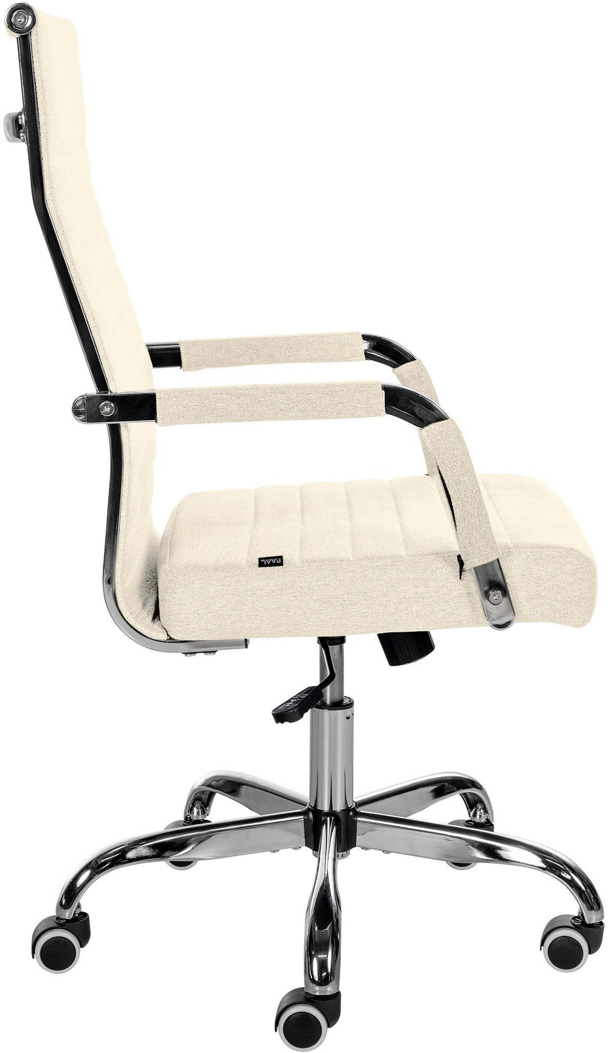 DREHSTUHL Stoff creme - Chromfarben/Creme, Textil/Metall (51/98/63cm) - CLP