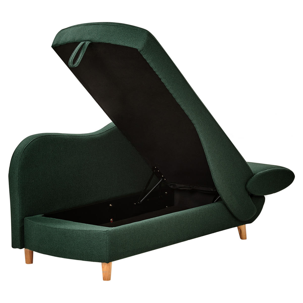 CHAISELONGUE-RECHTSSEITIGE Grün Meri - Braun/Grün, Textil (155/76/69cm) - Beliani