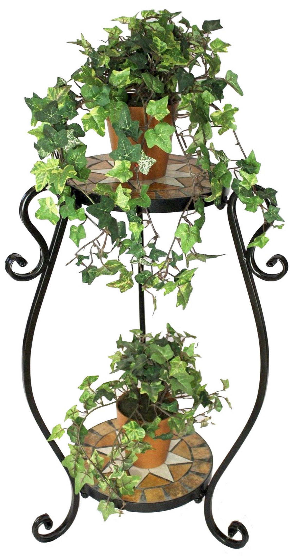 BLUMENHOCKER Metall Merano Rund 61 cm 12019 - Schwarz, Metall (38/61/38cm) - DanDiBo