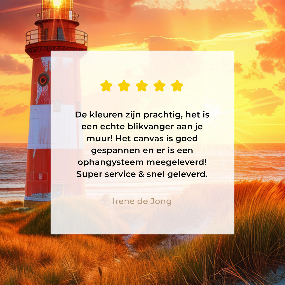 LEINWANDBILD Aussicht - Fenster - Leuchtturm - Sonnenuntergang - Strand Wandbild 40x30 cm - Dunkelorange, Textil (40/30cm) - MuchoWow