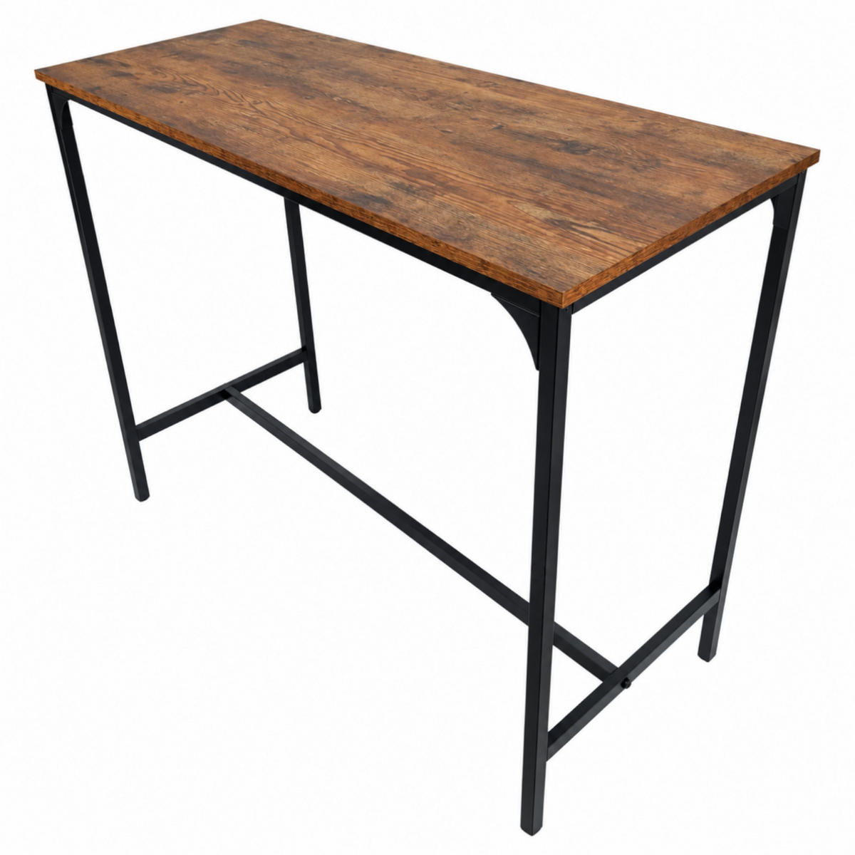BARTISCH Braun Schwarz 108x50x90 cm Stehtisch Industrial - Schwarz/Braun, Holzwerkstoff/Metall (50/108/90cm) - Begryf