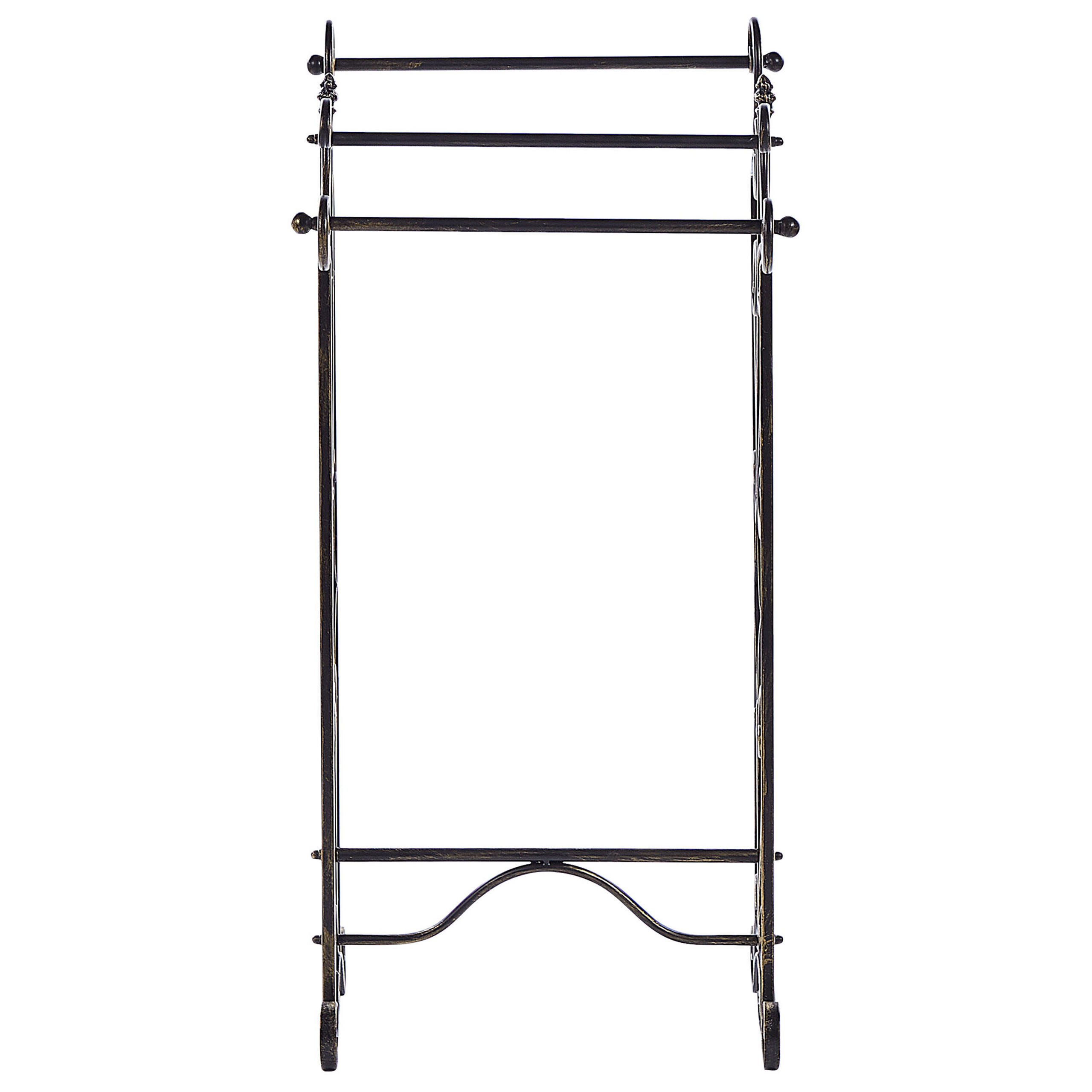 HANDTUCHSTÄNDER Antik Optik schwarz 45 x 90 cm Chillan - Schwarz, Metall (27/90/34cm) - Beliani