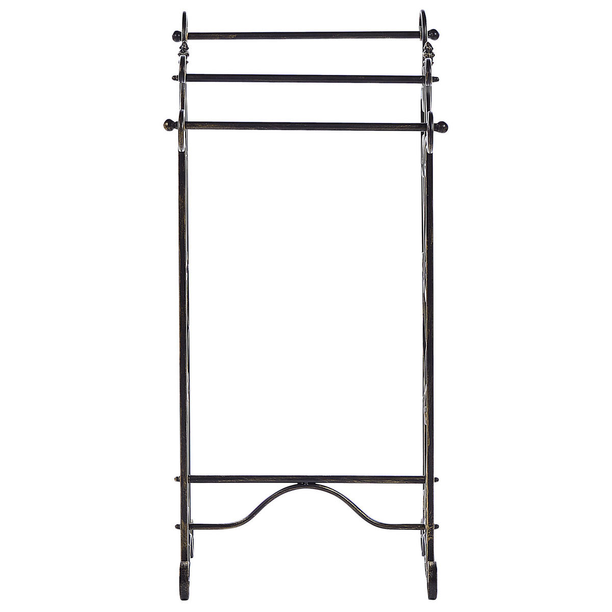HANDTUCHSTÄNDER Antik Optik schwarz 45 x 90 cm Chillan - Schwarz, Metall (27/90/34cm) - Beliani
