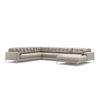 PANORAMASOFA links Mamaia aus strukturiertem Stoff beige 7 Sitzplätze - Beige, Textil (256/75/327cm) - Micadoni