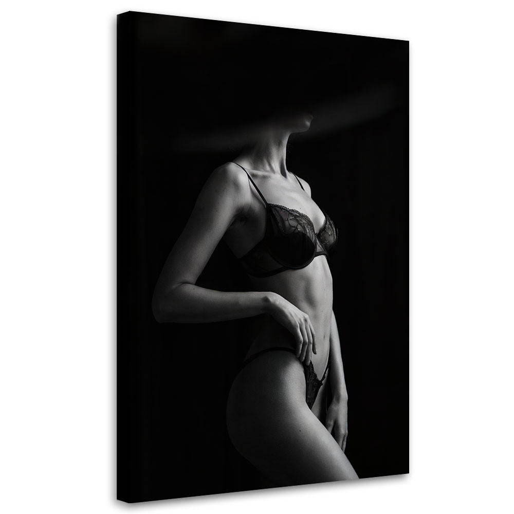 Feeby Leinwandbild Schwarz 60x90 cm