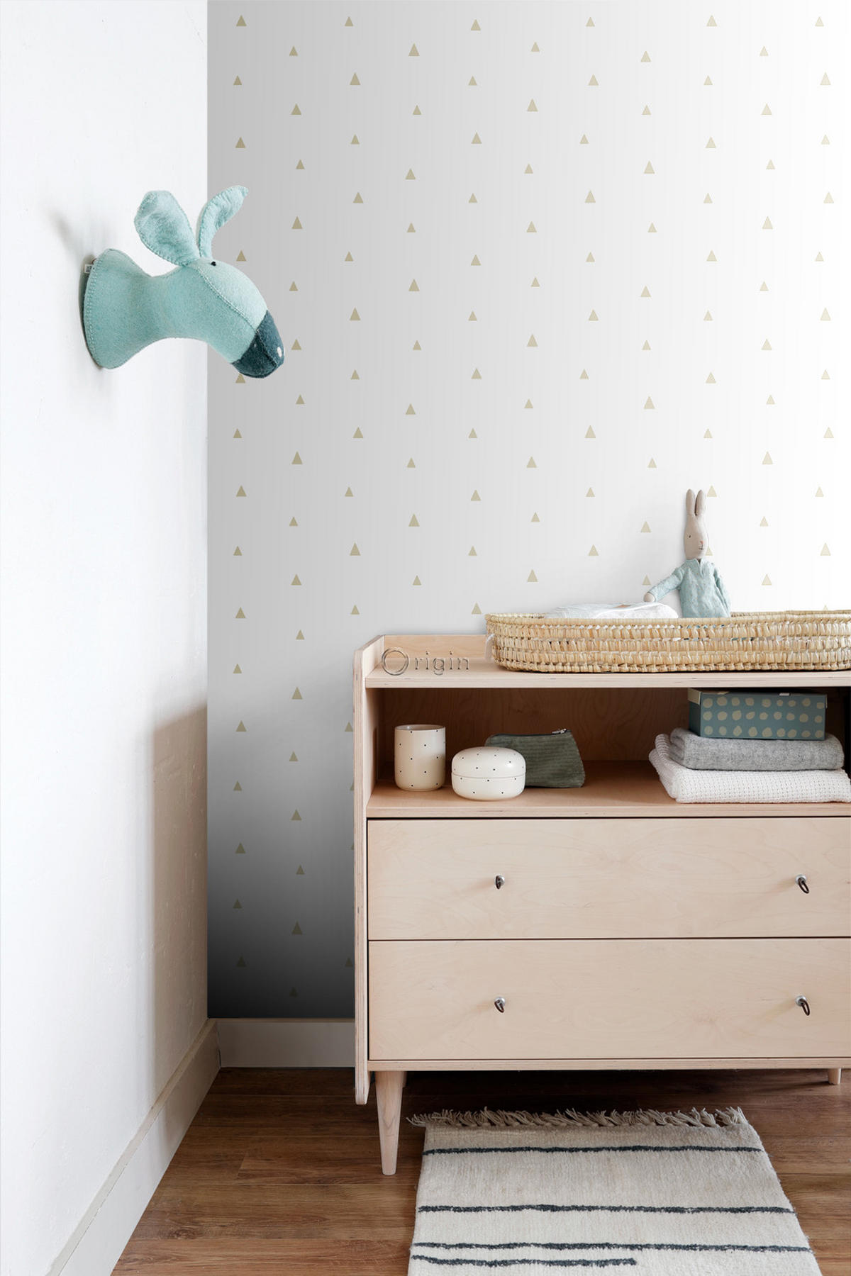 TAPETE grafische Dreiecke 53 cm x 10.05 m - Weiß, Papier (53/0.1cm) - Origin Wallcoverings