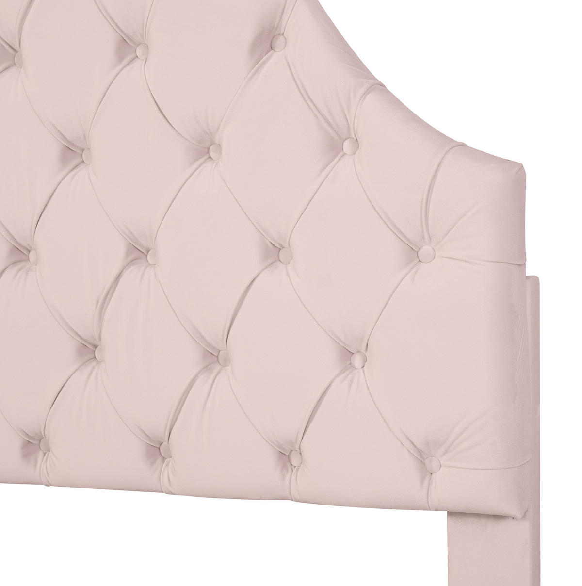 POLSTERBETT 90/200 cm mit Lattenrost und höhenverstellbarem Kopfteil aus Samt, klassische Knopfheftung, Rosa - Rosa, Textil (90/200cm) - Redom