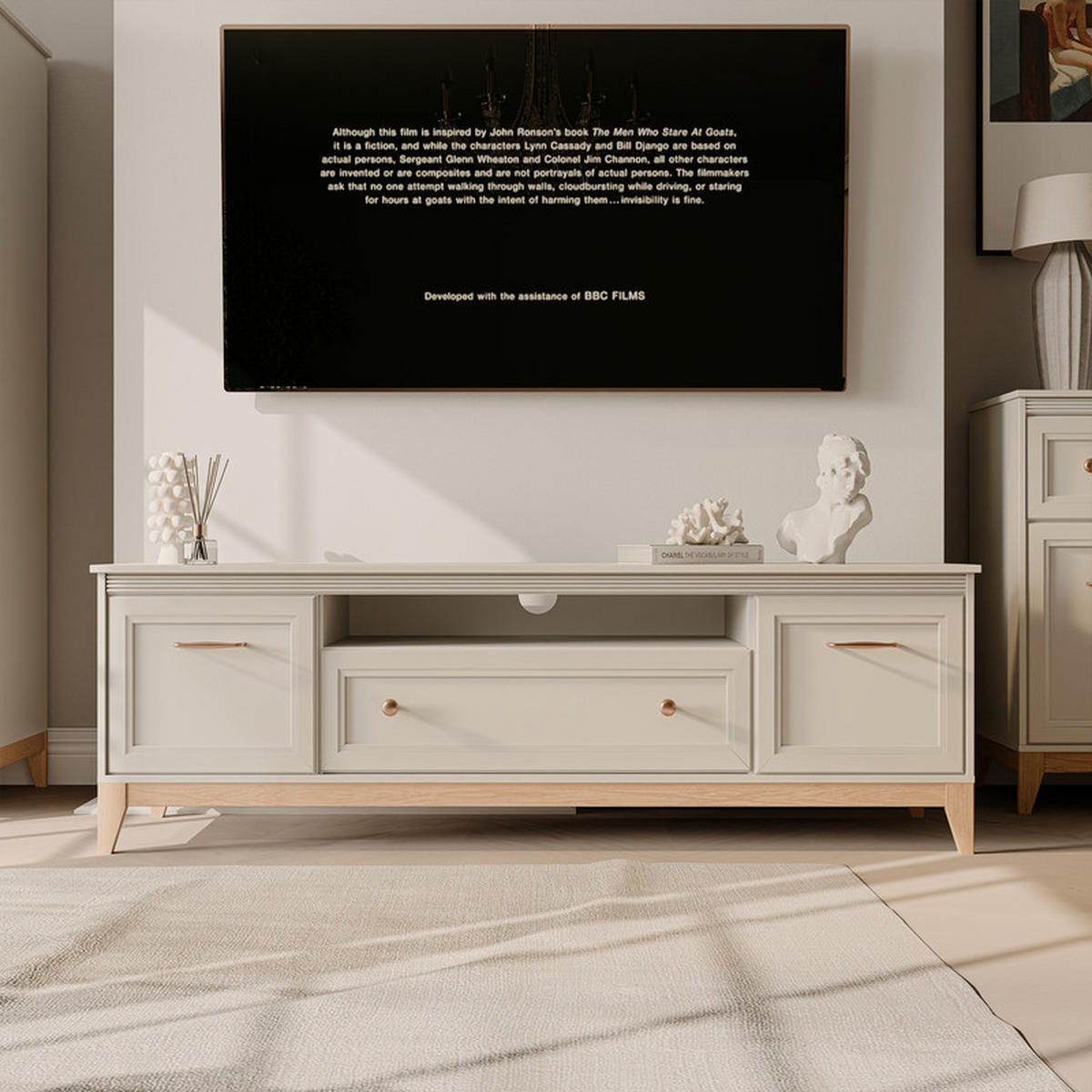 TV-LOWBOARD DIUNA 179 cm, Kaschmir - Kaschmir, Holzwerkstoff/Kunststoff (179/61.5/40.5cm) - Idohome