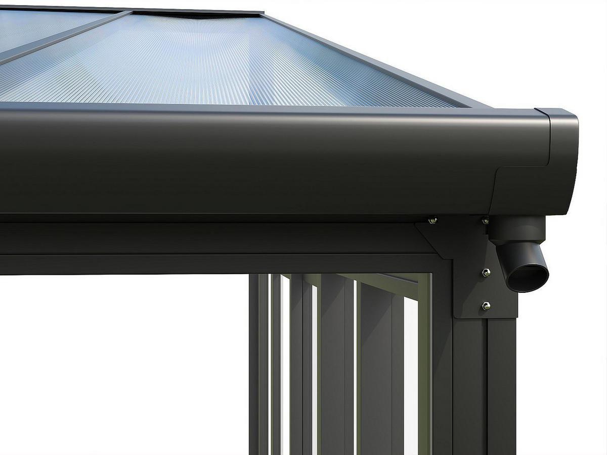 SELBSTTRAGENDE Pergola - 546cm x 382cm - Polycarbonat - anthrazitgrau - MATHILDA - Anthrazit, Kunststoff (546/224/382cm) - Vente-Unique