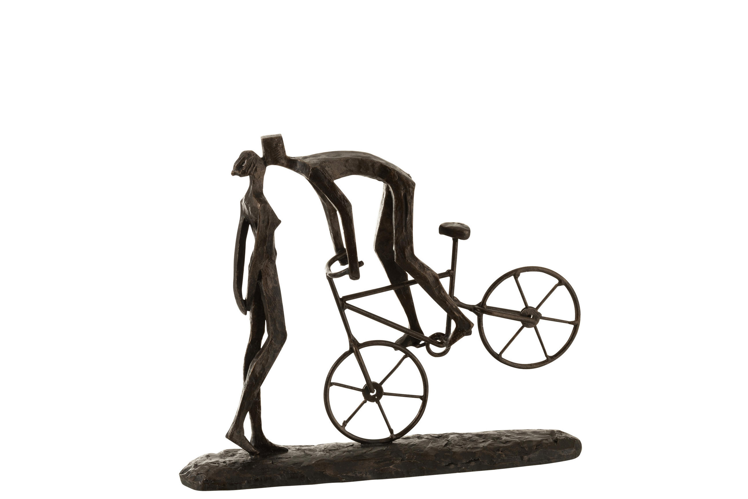 DEKO FAHRRADPAAR - Braun - Braun, Glas/Naturmaterialien (9/30.5/36cm) - J-Line
