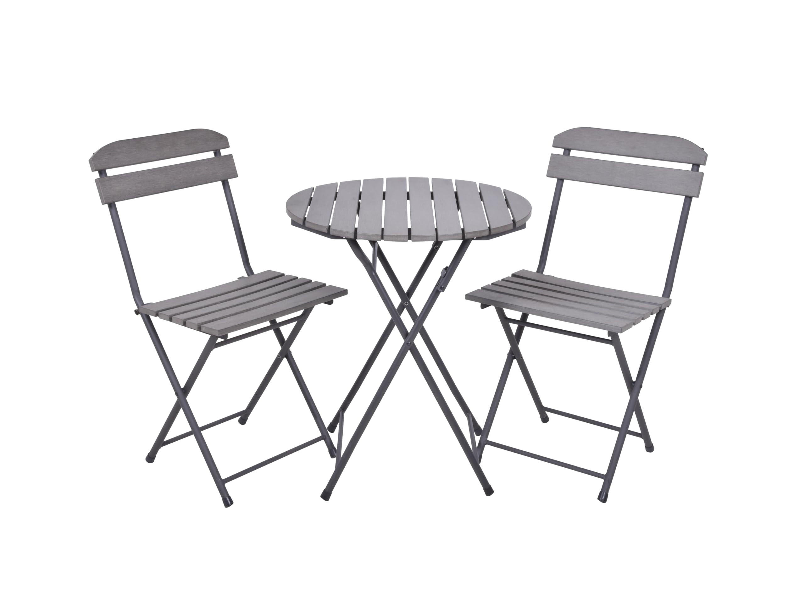 BALKONMÖBEL-SET Ulf 3-teilig Balkon-Set - Grau, Kunststoff - DELUKE