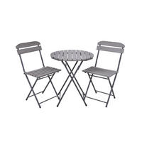 BALKONMÖBEL-SET Ulf 3-teilig Balkon-Set - Grau, Kunststoff - DELUKE