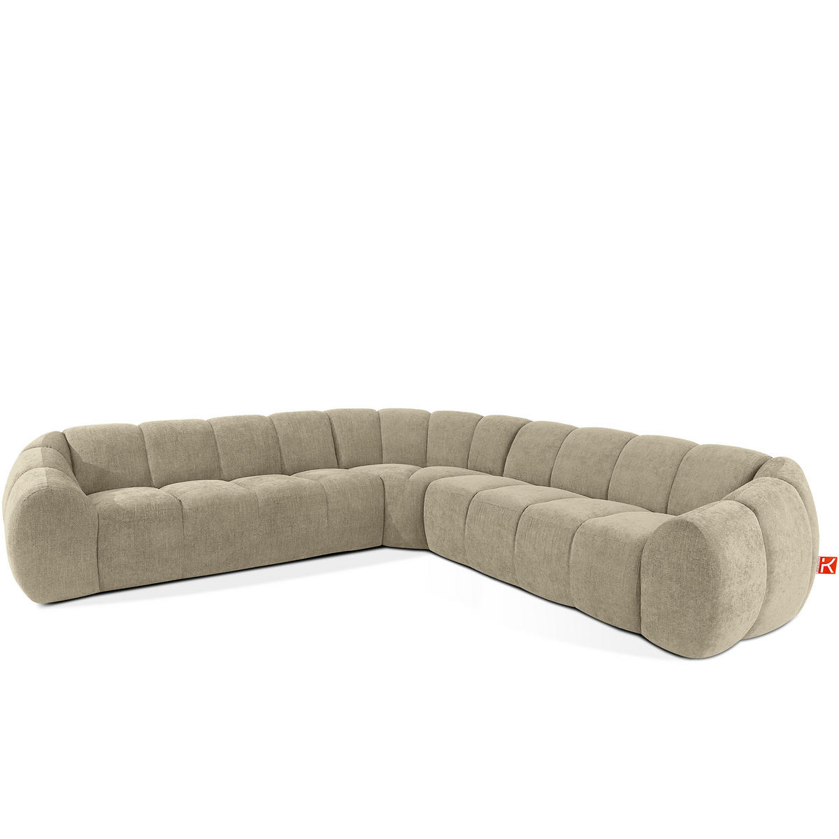 ECKSOFA RECHTS/LINKS FLAVA, Sandfarben - Sandfarben, Holz/Holzwerkstoff (310/310cm) - KONSIMO®