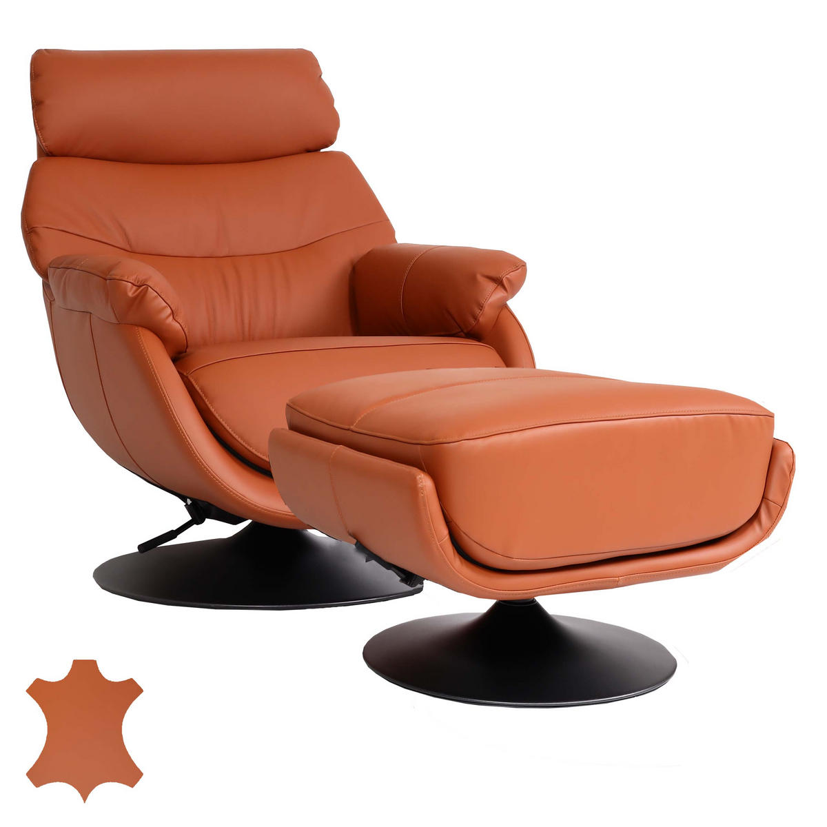 RELAXSESSEL MIT HOCKER Braun - Braun, Textil (78/99/80cm) - MCW