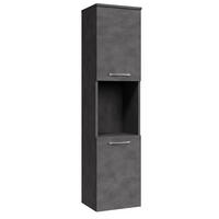 BADEZIMMERSCHRANK Montreal mit 2 Türen Dunkel Grau - 30 x 30 x 130 cm - Grau, Holz (30/131/30cm) - Badplaats
