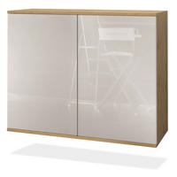 KOMMODE Skadu Sandgrau Hochglanz - Sandfarben, Holzwerkstoff (92.5/73.5/35cm) - Vladon