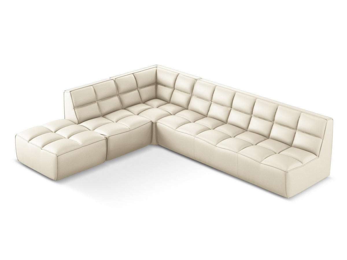 ECKSOFA Beidseitig Kunstleder Beige - Beige/Creme, Leder/Kunststoff (308/258cm) - Makamii