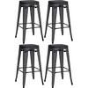 BARHOCKER 4er Set Metall schwarz - Schwarz, Metall (43/77/43cm) - CLP