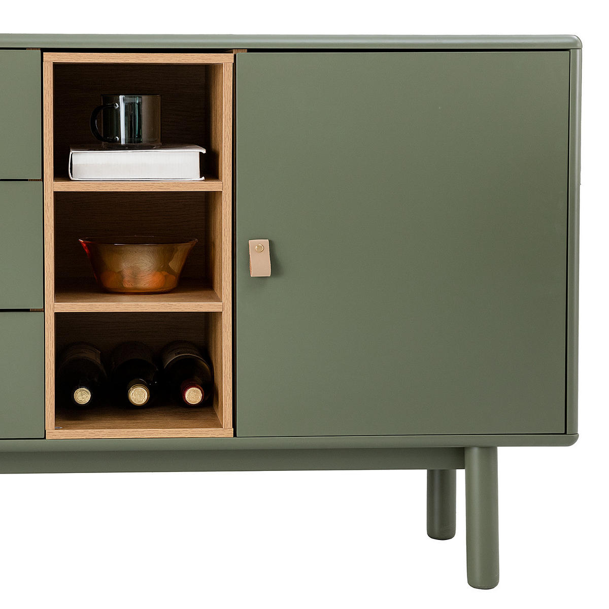 SIDEBOARD - 140 CM - Olivgrün, Holzwerkstoff (140/75/40cm) - home24
