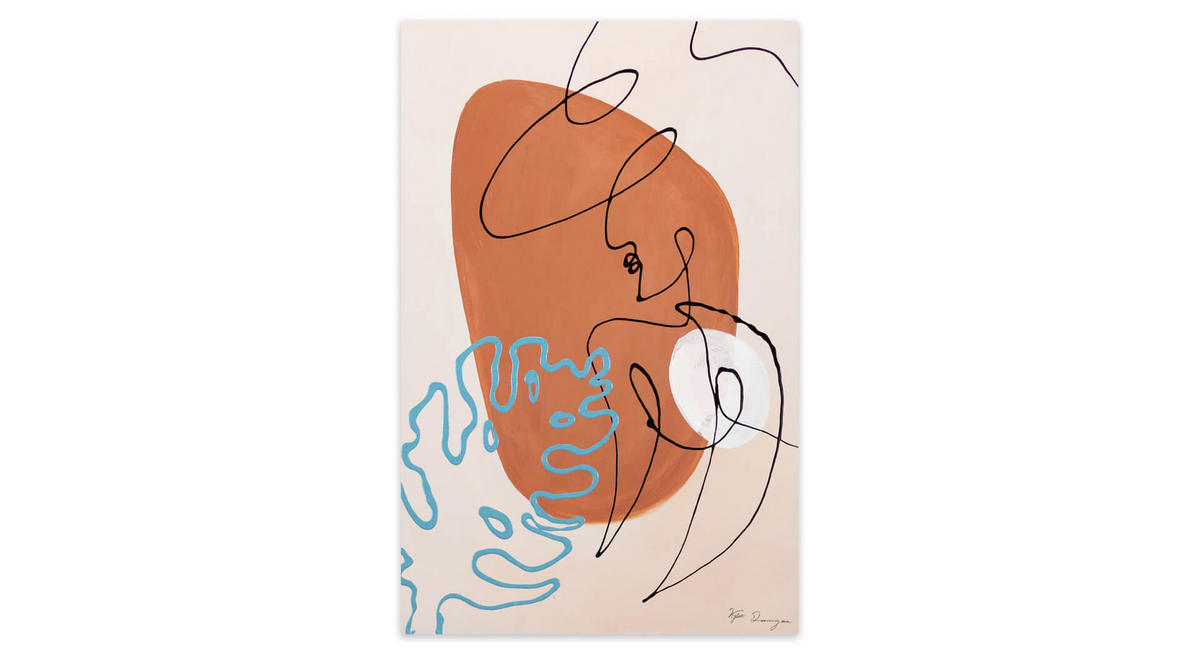 ACRYLBILD HANDGEMALT 60/90 cm - Pink/Beige, Holz/Textil (60/90cm) - KUNSTLOFT