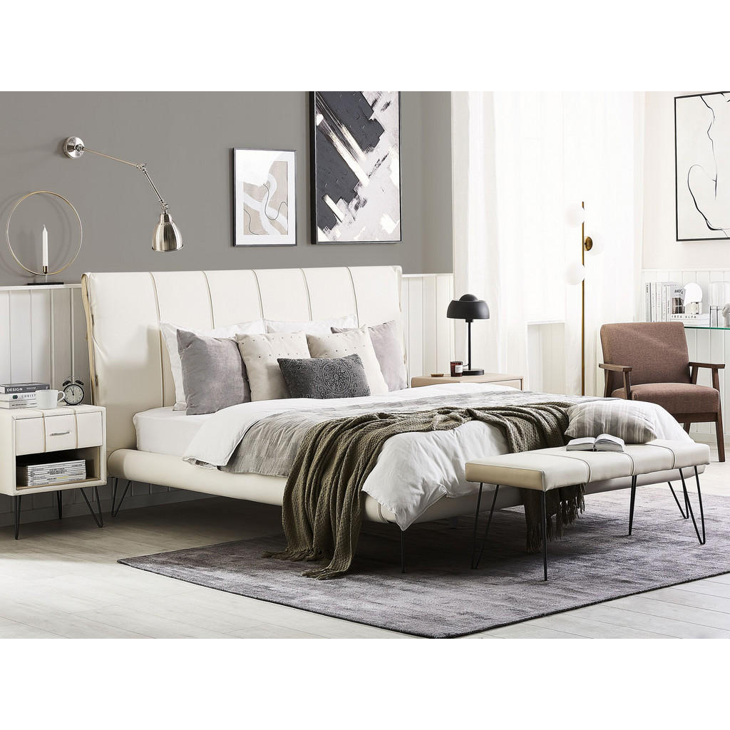 Thumbnail - Beliani Bett, Creme, Textil, 180x200 cm, Schlafzimmer, Betten