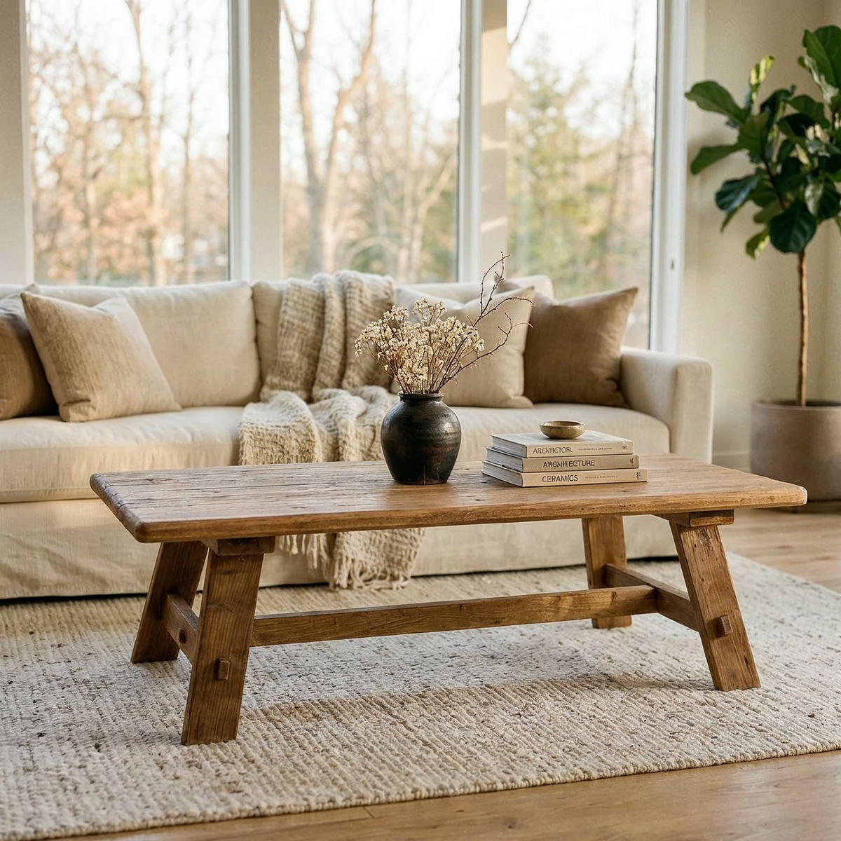 COUCHTISCH YOSU natur - Naturfarben, Holz (70/140/44cm) - IDIMEX