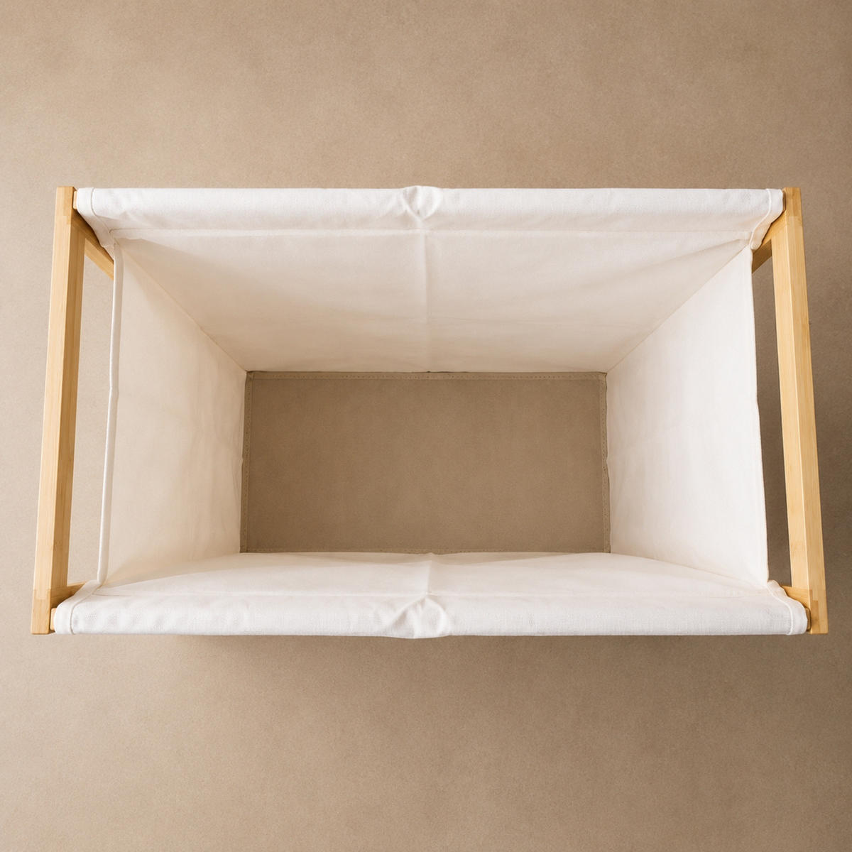 WÄSCHEKORB aus Bambus mit Rollen 55/28/80 cm - Beige, Naturmaterialien (28/80/55cm) - NUXIO