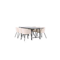 TISCHGRUPPE Schwarz - Schwarz, Holzwerkstoff (90/75/200cm) - ebuy24
