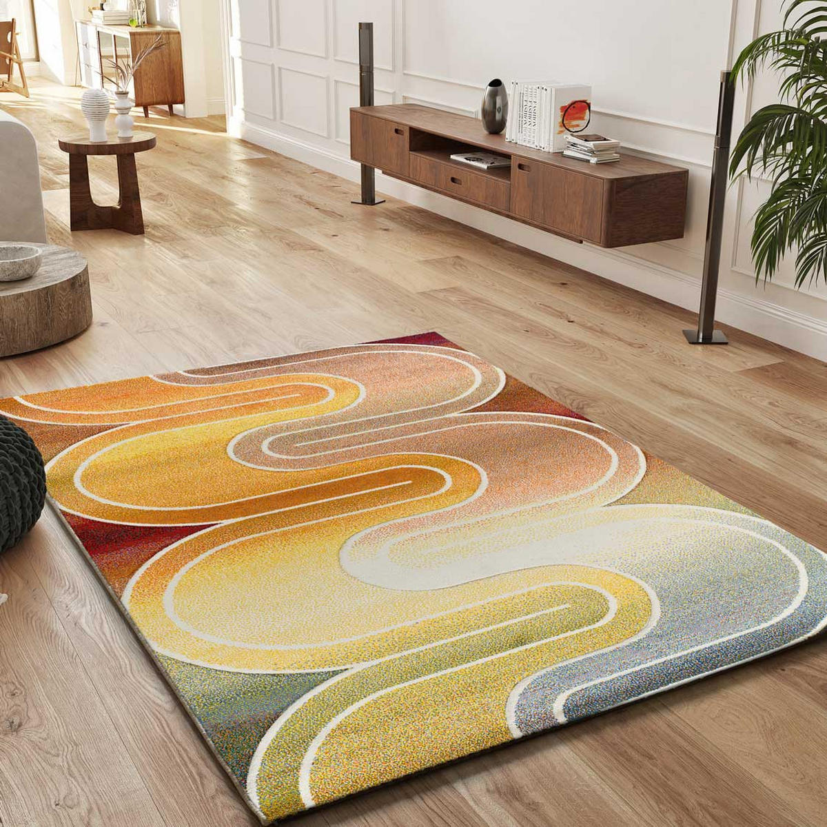 WEBTEPPICH orange und beige Sybil 120/170 cm - Multicolor/Orange, Naturmaterialien/Textil (120/170cm) - Atticgo