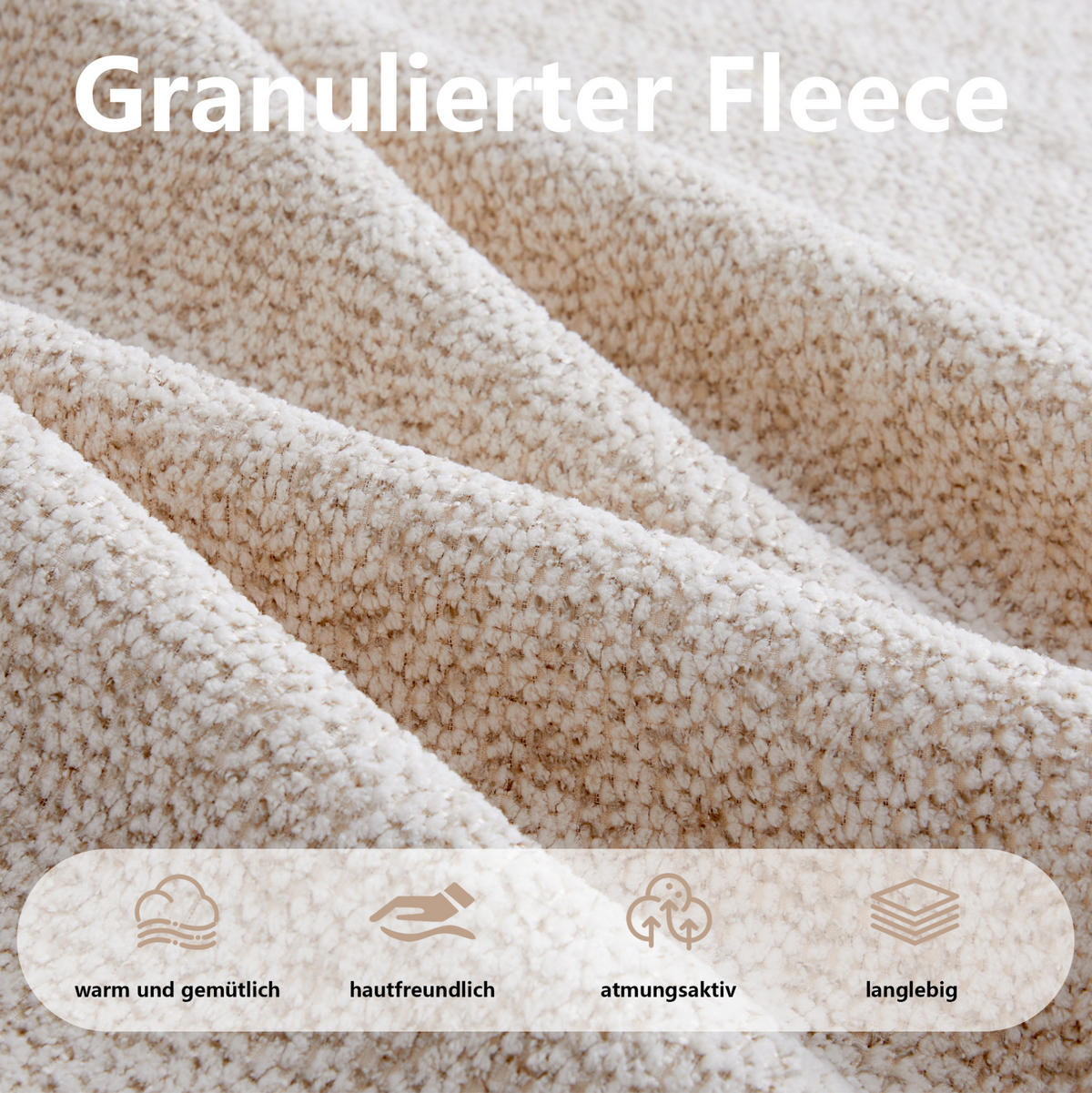 SOFA 210/165/79 cm in Beige-Weiß mit Ottoman und ohne Montage - Beige, Textil (165/79/210cm) - Flora Grace