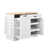 KÜCHENINSEL 115/40/87 cm mit offenen Fächern, 2 Schubladen und MDF-Korpus in Holzoptik, Weiß - Weiß, Holzwerkstoff (115/87/40cm) - Redom