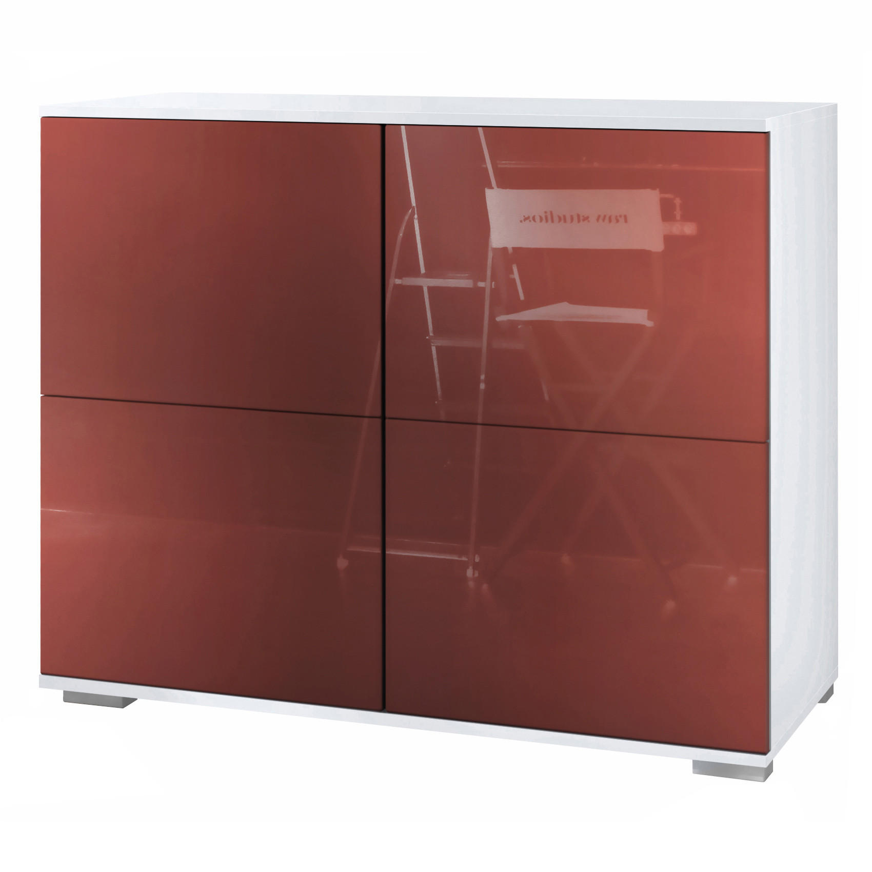 KOMMODE Rova Bordeaux Hochglanz - Bordeaux, Holzwerkstoff (92.5/75.5/35cm) - Vladon