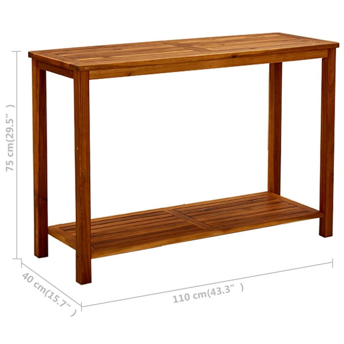 GARTEN Konsolentisch 110/40/75 Cm Massivholz Akazie - Braun, Holz (110/40/75cm) - vidaXL