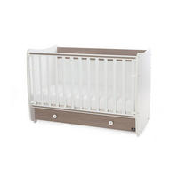 BABYBETT Dream NEW 120 braun weiß 120 x 60 cm, Schaukelbett, Schreibtisch, Hubgitter, 2 Höhenpositionen - Braun, Holzwerkstoff (60/120cm) - Lorelli