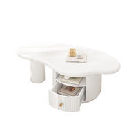 COUCHTISCH, wolkenförmig, lackiertes MDF, 1 Schublade, 110/60/37,5 cm, weiß - Weiß, Holzwerkstoff (110/60/37.5cm) - Redom