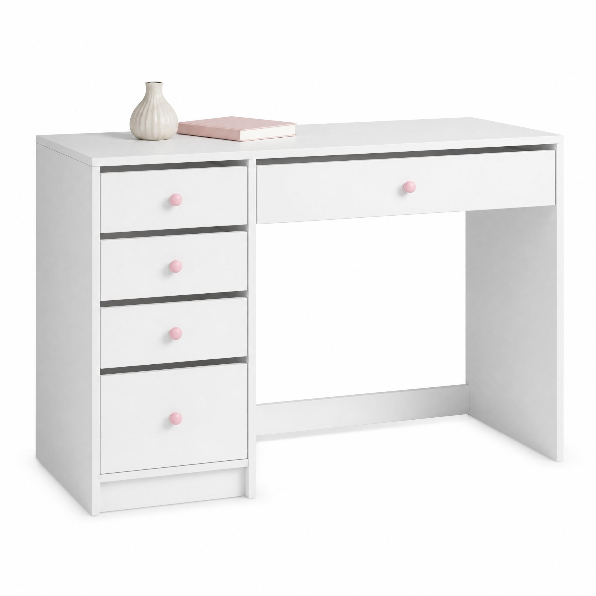 PSACÍ STŮL v bílé barvě se zásuvkami, jednoduchý dětský model pro všechny věkové kategorie, 120 × 45 × 74 cm - bílá, kompozitní dřevo/keramika (45/120/74cm) - STILVORA