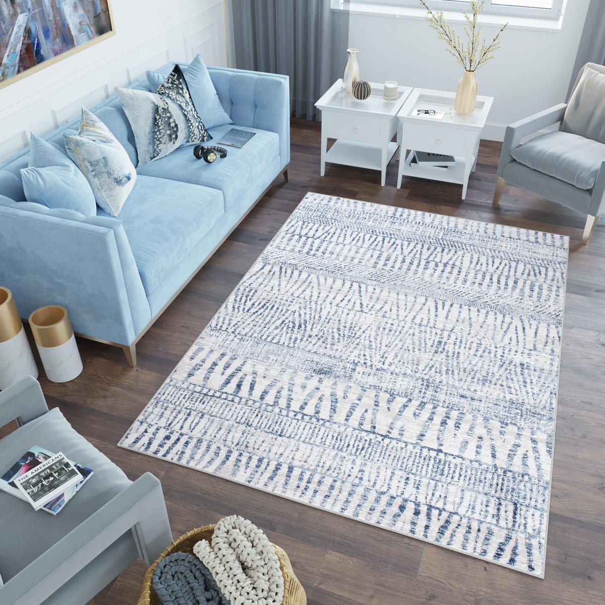 TEPPICH SKY Blau 80/150 cm - Blau, Kunststoff (80/150cm) - Tapiso