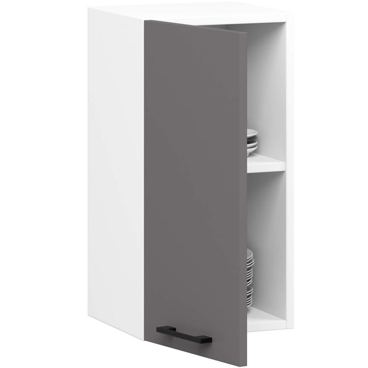 HÄNGESCHRANK Weiß, Graphit Grau 58/30/30 - Graphitfarben/Weiß, Holzwerkstoff (30/58/30cm) - RAUMHIRSCH FURNITURE