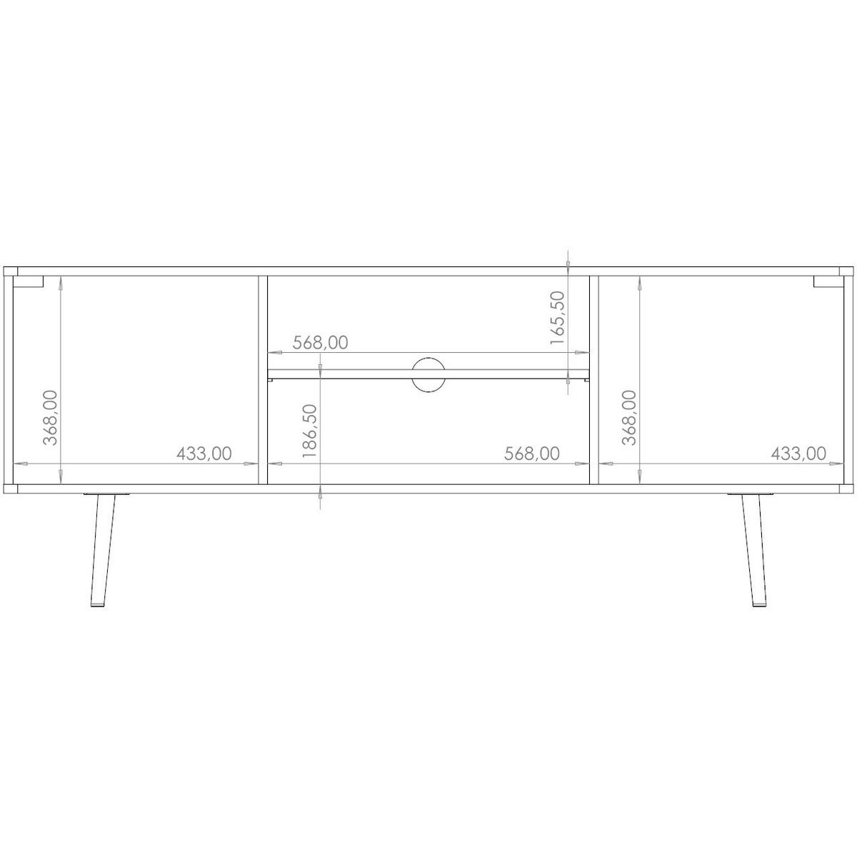 TV-LOWBOARD PINELLO 04 - Schwarz/Braun, Holzwerkstoff (150/60/41cm)