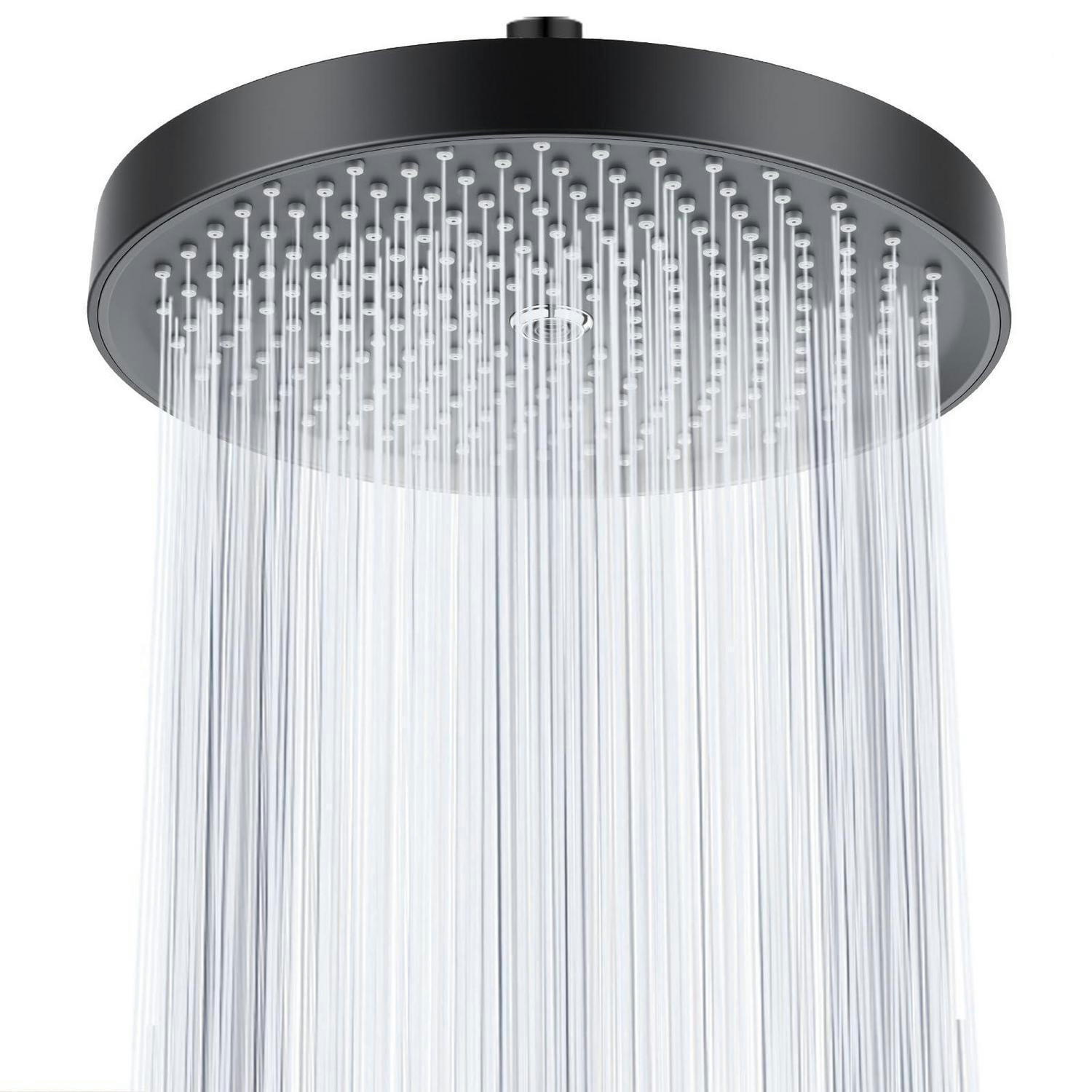 DUSCHKOPF 10 Zoll Regendusche Matt Schwarz - Schwarz, Metall (7/12.7/20cm)