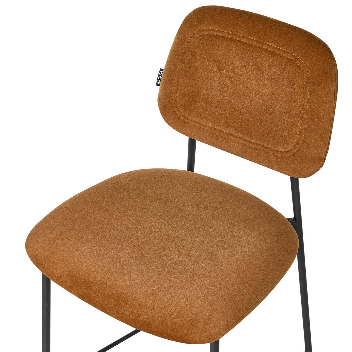 BARSTÜHLEN 2er-Set Goldbraun Duette - Schwarz/Braun, Textil (45/96/48cm) - Beliani