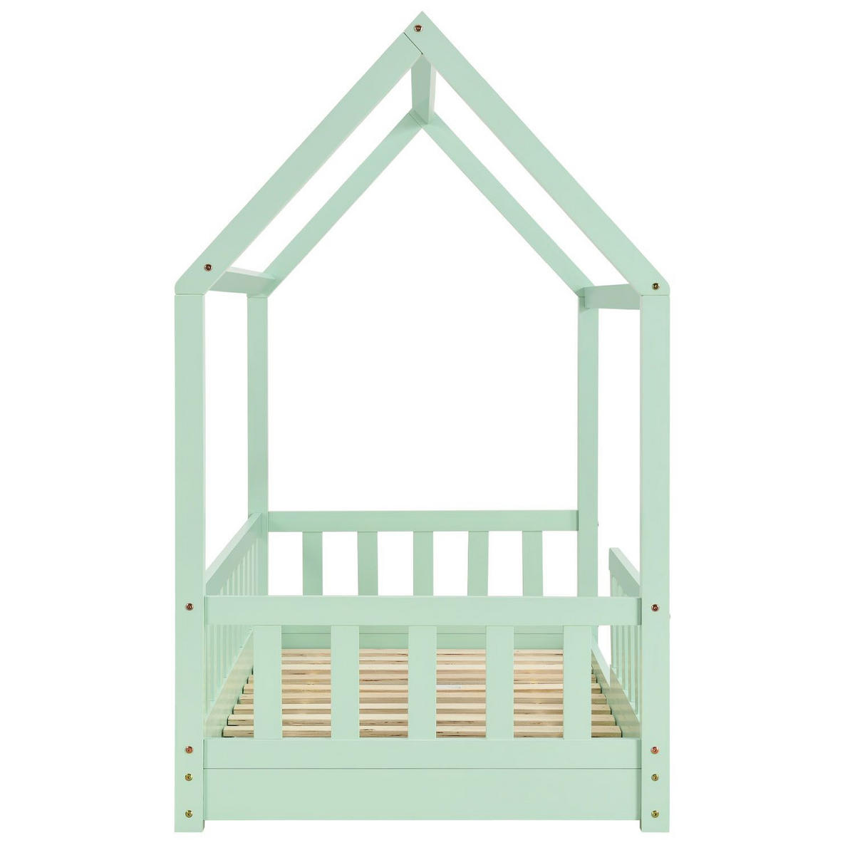 KINDERBETT Marli mint 80x160 cm - Mintgrün, Holz (80/160cm) - Juskys