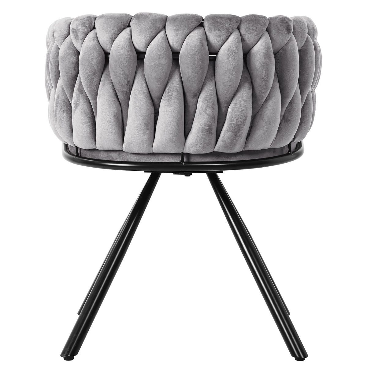 DREHSTUHL 4er-Set Samt Metallbeine Grau - Grau, Textil (59/72/54cm) - FLIEKS