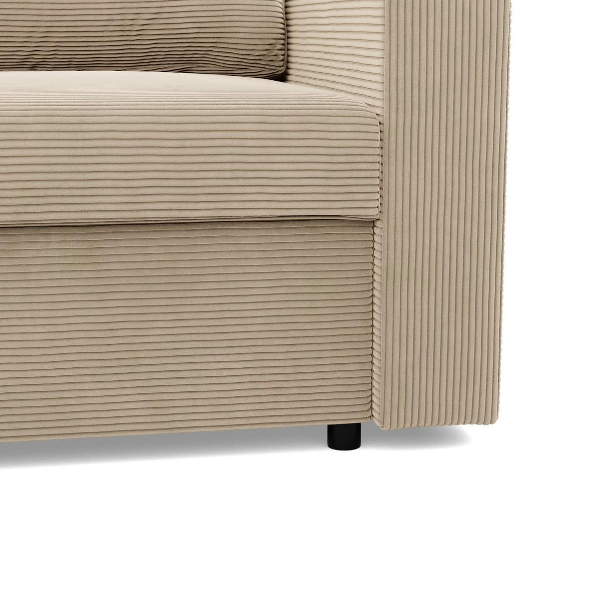 SOFA 3-SITZER MIT SCHLAFFUNKTION NEO, Cord - Beige - Beige, Textil (220/92/92cm) - Mebligo