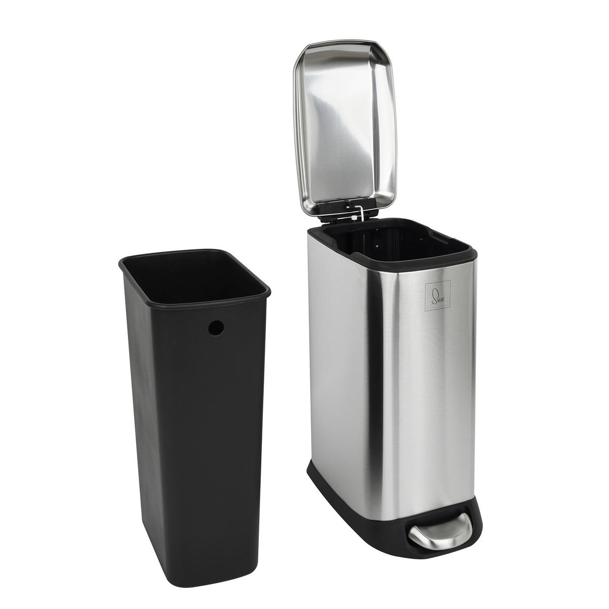 MÜLLEIMER TS12 12L Silber - Silberfarben, Metall (20/47/35cm) - SVITA